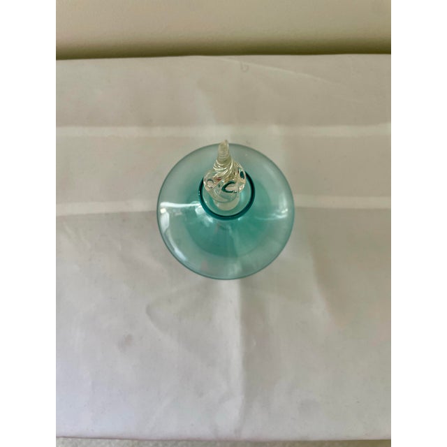 American Vintage Light Blue Blown Glass Perfume Decanter For Sale - Image 3 of 4