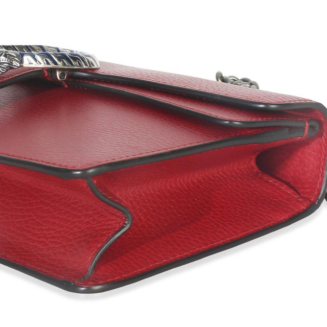 Animal Skin Red Pebbled Calfskin Small Dionysus Shoulder Bag For Sale - Image 7 of 9