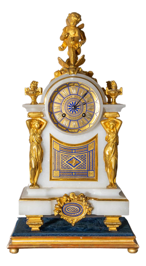Alabaster Mantel Clock from McDonald Glasgow, 19th Century