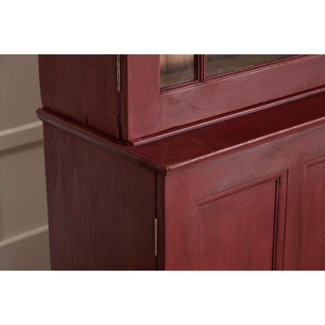 Large Antique English Pine Glazed Bookcase, 1890 For Sale - Image 10 of 17