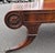 1940s Weiman Regency Flame Mahogany and Tooled Leather Top Scroll Shaped Coffee Table For Sale - Image 13 of 15