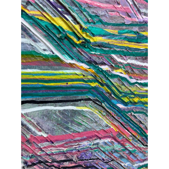 Postmodern Modern Textural Abstract Original Signed Painting For Sale - Image 4 of 13