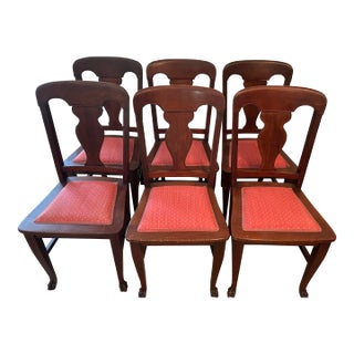 Antique Mahogany Dining Chairs - Set of 6 For Sale