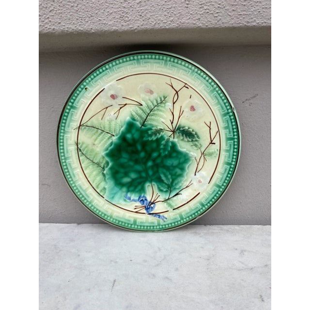 Ceramic German Majolica Leaf Plate Zell Circa 1890 For Sale - Image 7 of 7