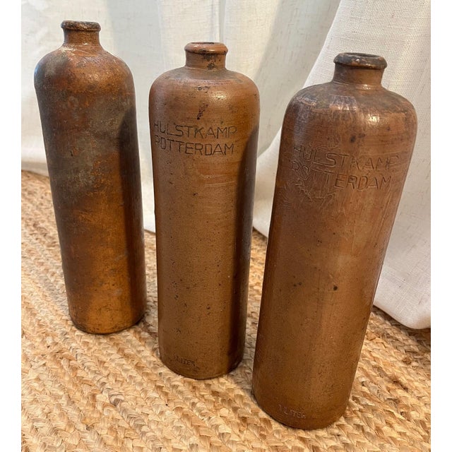 Antique Dutch Salt Glazed Stoneware Gin Bottles. Made in Mid-1800s. For Sale In Tampa - Image 6 of 14