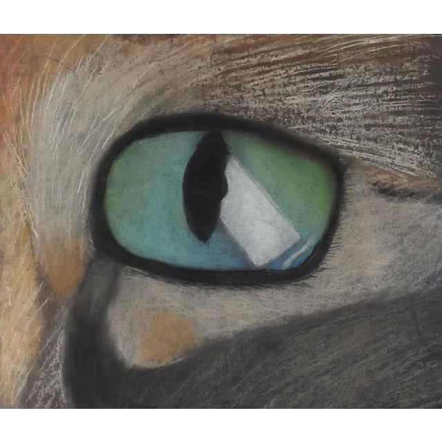 Modern Cat Eye Pastel Painting For Sale - Image 3 of 3
