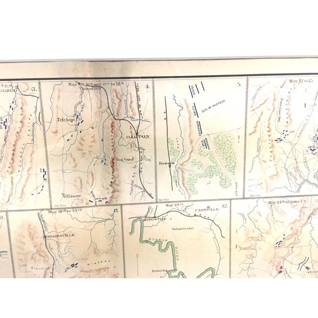 Civil War Surveyors Maps of Sherman's March to the Sea & Vicinities Framed Pair For Sale - Image 14 of 14
