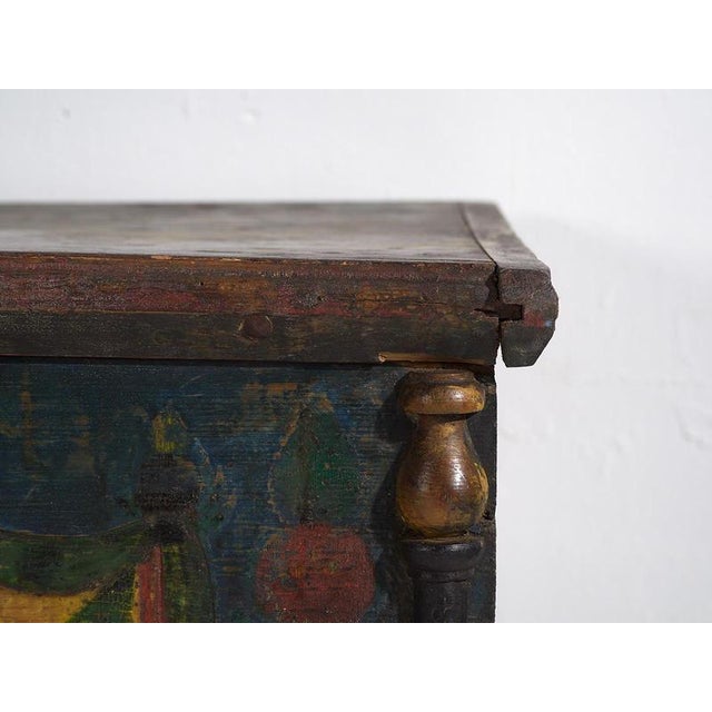 Indigo Blue Antique Bridal Trunk, 1850s For Sale - Image 14 of 18