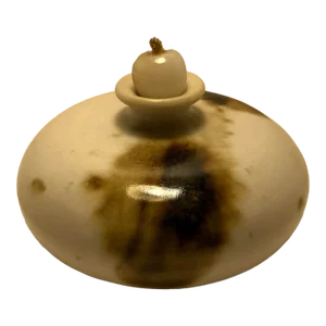 Vintage 1970s Ceramic Studio Pottery Small Oil Lamp Signed by the Artist