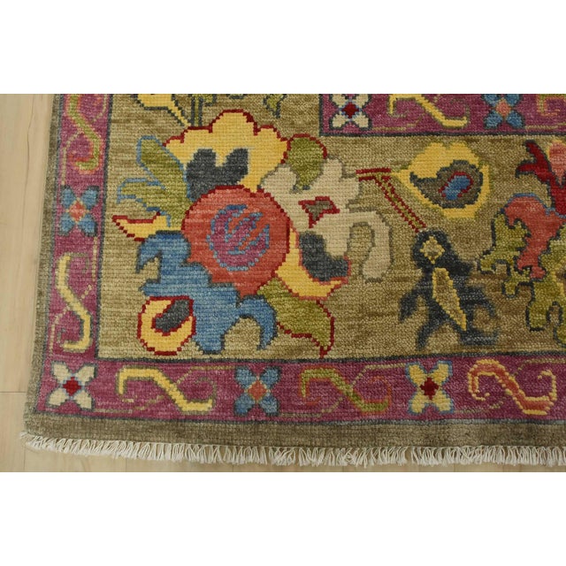 Oushak Rug 10’2” X 10′ Gray Wool Modern Hand-Knotted Oriental Carpet For Sale - Image 12 of 15
