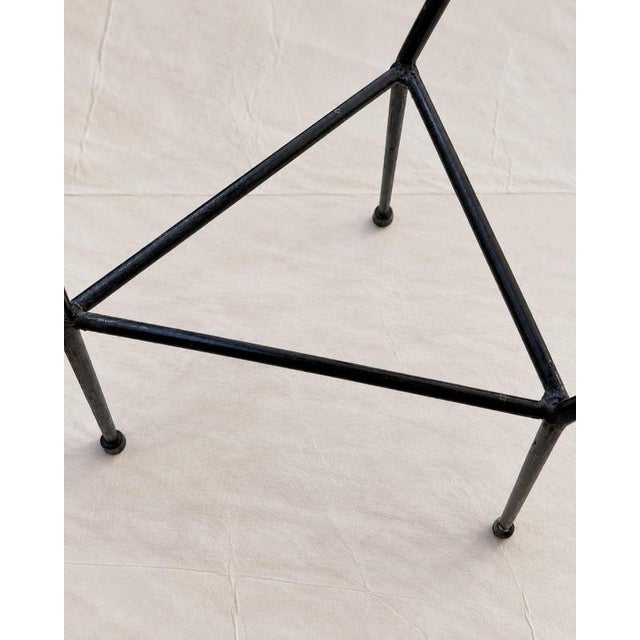 Black Mid-Century Rattan Cane and Iron Bar Stool attributed to Dennis Lennon, 1950s For Sale - Image 8 of 9