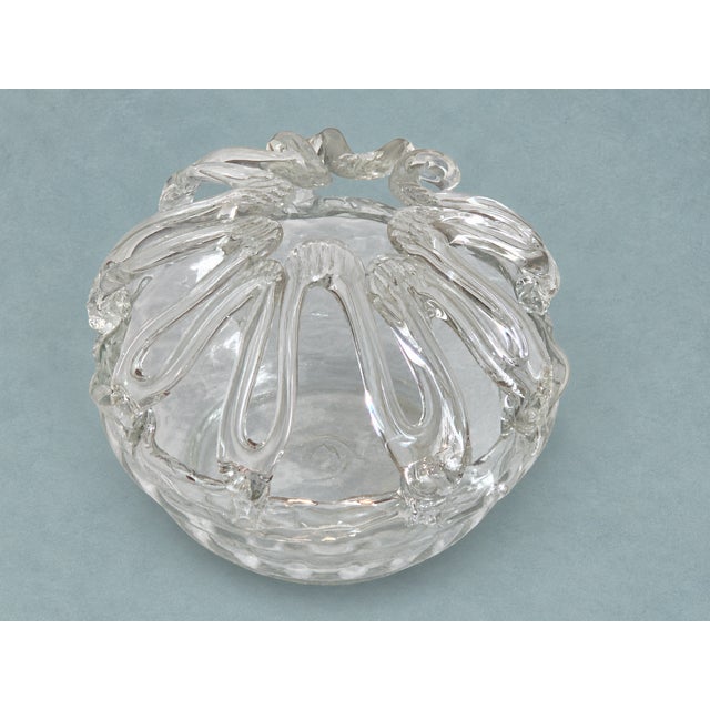 Late 19th-Century Hand-Blown Applied Glass Bride’s Bank Crown Flower Frog For Sale - Image 6 of 6