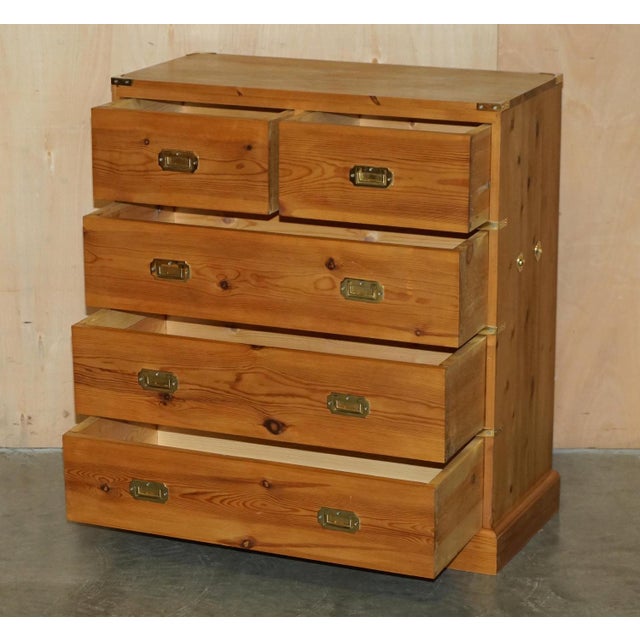 Vintage English Pine Chests of Drawers and Side Tables, Set of 3 For Sale - Image 11 of 18