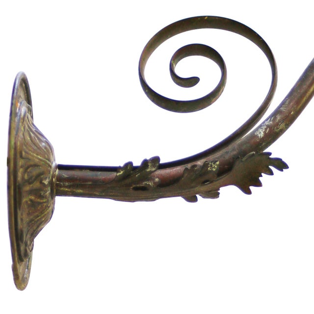 Art Nouveau French Brass and Frosted Glass Wall Lamp For Sale - Image 5 of 7