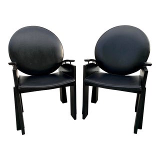 Post Modern Round Back Club Chairs - a Pair For Sale