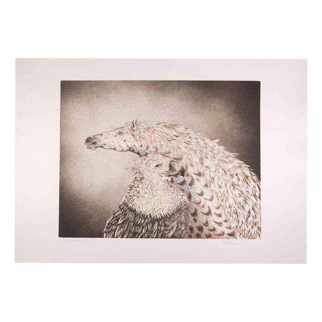 Benito Trolese, Eagle and Horse, 1990s, Etching For Sale