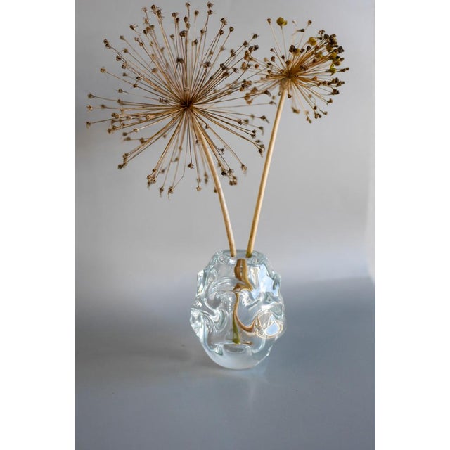 A small but stunning vintage crystal art glass vase, designed made by the talented Börne Augustsson during the 50s. The...