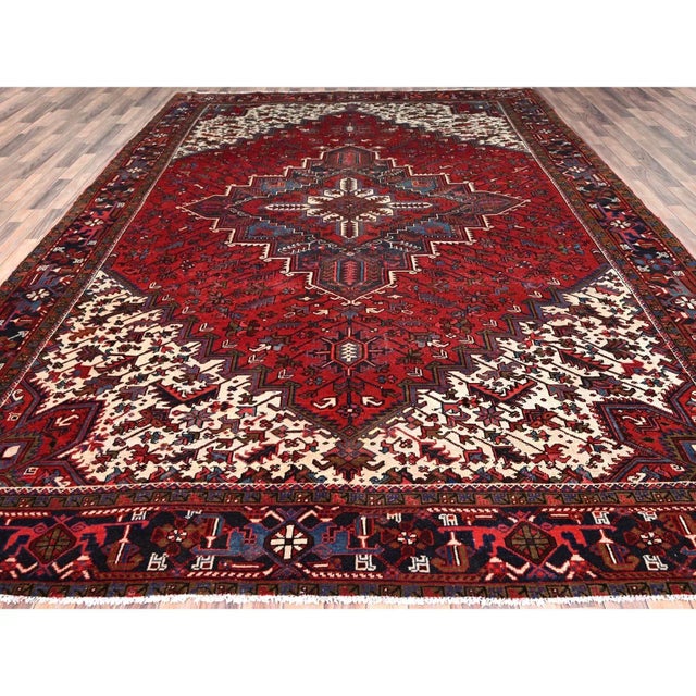 Persian 1960s Red Semi Antique Oriental Rug For Sale - Image 3 of 12