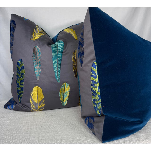Transitional Casamance "Feathers" 22" PIllows-A Pair For Sale - Image 3 of 3