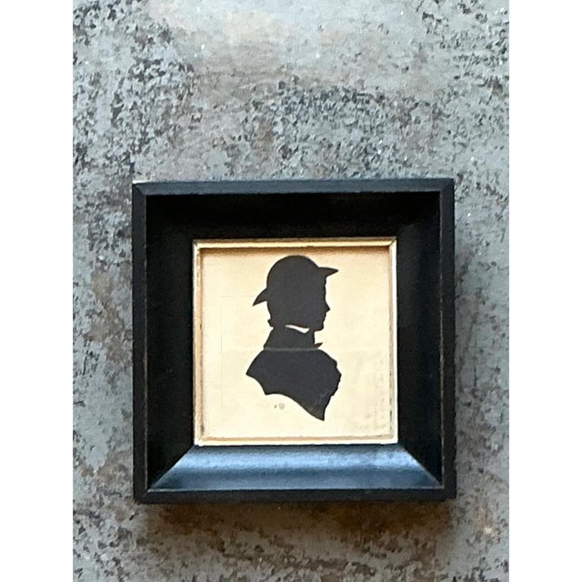 Vintage Silhouette Portrait in Black Frame For Sale - Image 12 of 12