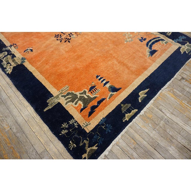 Salmon 1920s Chinese Art Deco Carpet For Sale - Image 8 of 15