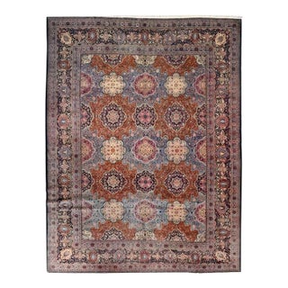 Antique Persian Dabir Kashan Rug 10'2" X 13'8" For Sale