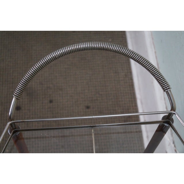 Mid Century Modern Italian Walnut Brass Glass Serving Cart Chairish