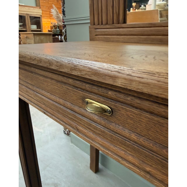 Vintage Art Deco Oak Dressing Table, 1940s For Sale - Image 4 of 13