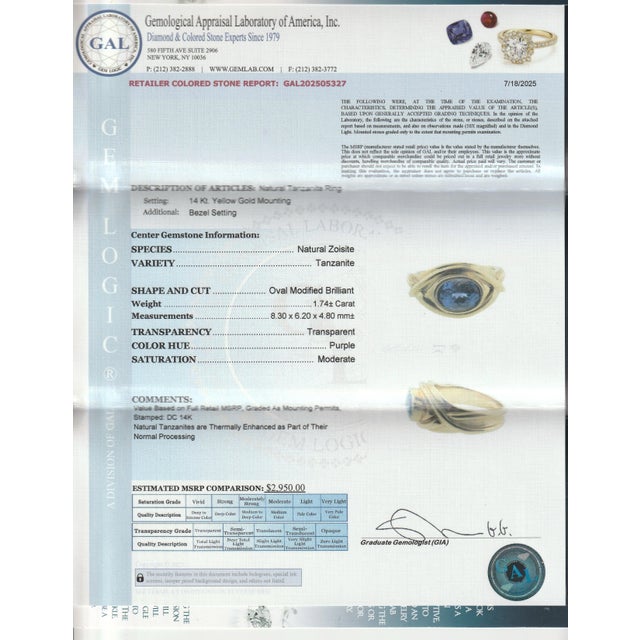 Vintage 14k Yellow Gold & Tanzanite Cocktail Ring For Sale - Image 12 of 12