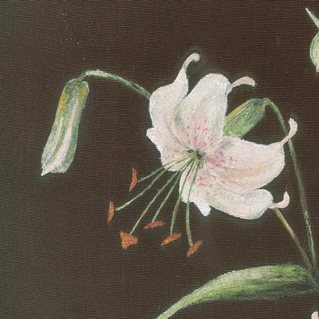 Textile 1910s Antique Edwardian English Hand Painted Framed Panel For Sale - Image 7 of 9