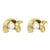 Early 21st Century 10K Yellow Gold 1/10 Cttw Round Brilliant-Cut Diamond Espira Swirls Solitaire Push Back Stud Earrings (I-J Color, I1-I2 Clarity) For Sale - Image 5 of 7