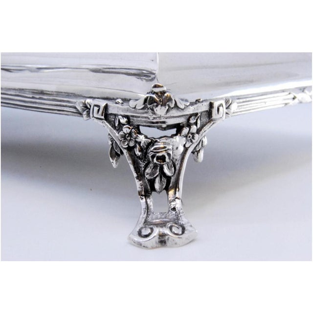 American Silver Cruet with Salt and Pepper Shakers, Mustard Jar and Glass Cruets, Set of 6 For Sale - Image 3 of 9