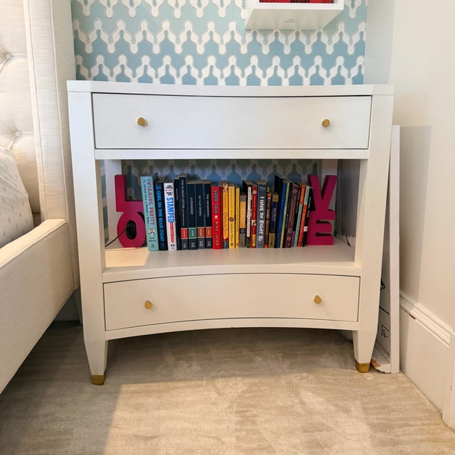 Modern History Concave Two Drawer Nightstand-two available Beautifully simple nightstands with both closed and open...