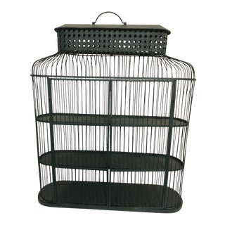 Vintage French Victorian Three-Tiered Bird Cage Display Case For Sale
