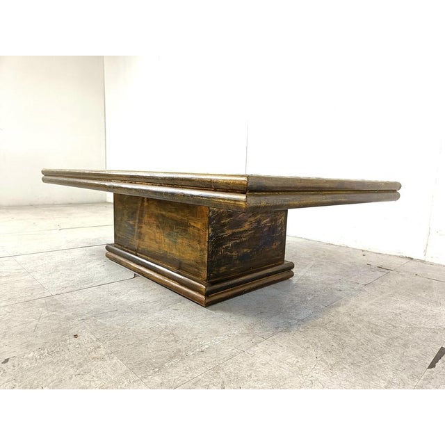 Vintage Brass Coffee Table attributed to Rodolfo Dubarry, 1970s For Sale - Image 10 of 12