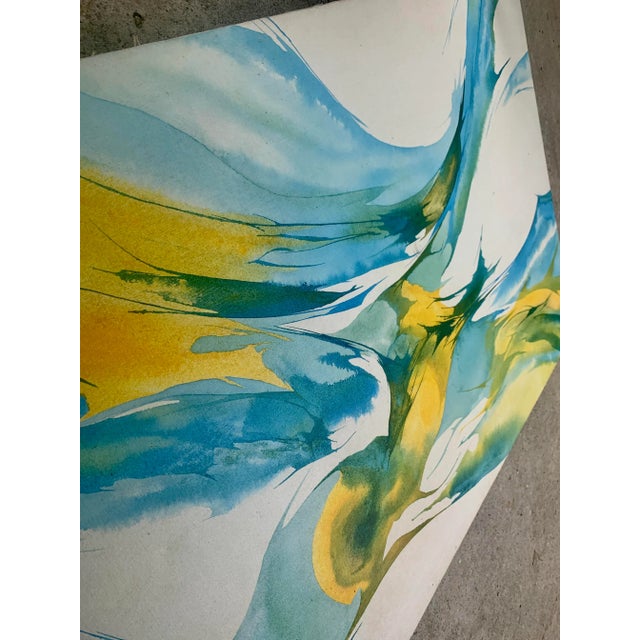 1970s 1972 Donovan Abstract Movement Painting on Canvas For Sale - Image 5 of 9