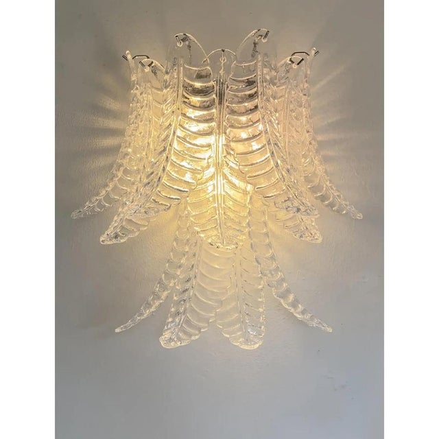 Transparent Felci Murano Glass Sconces by Simoeng, Set of 2 For Sale - Image 4 of 12