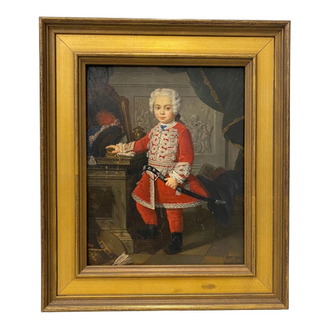 M. Moshall "The Young King" Original Oil Painting Early 20th C. For Sale