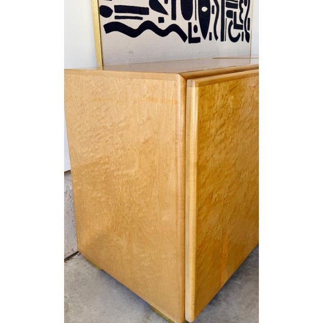 Wood 1970’s Pair of Thayer Coggin - Lacquered Birdseye Maple Nightstands For Sale - Image 7 of 9