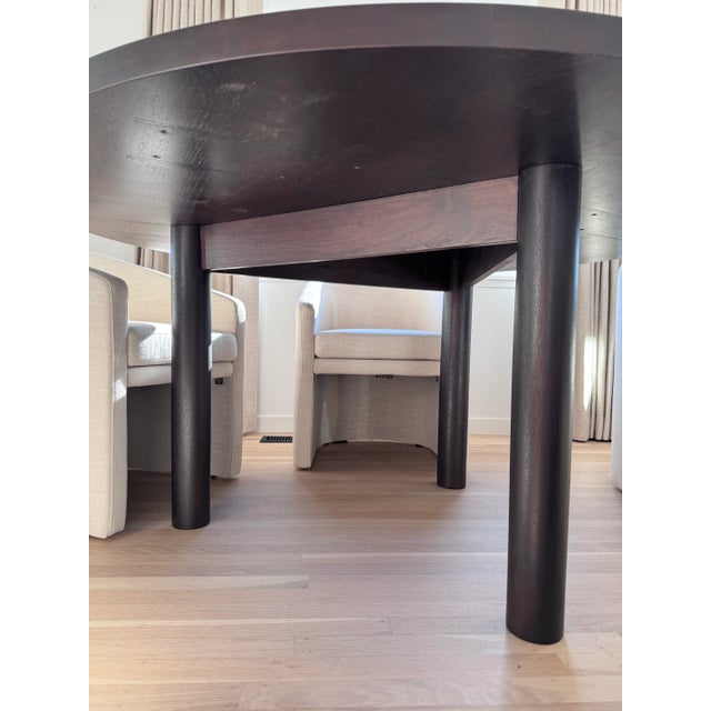 2020s Modern Solid Oak Dining Table in Luxurious Dark Wood Tone For Sale - Image 5 of 14