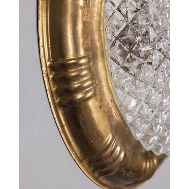 Metal Vintage Italian Ceiling Lamp in Brass and Glass, 1960s For Sale - Image 7 of 9