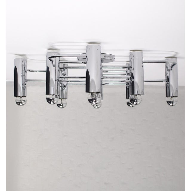 Mid-Century Modern Chrome Ceiling Light by Sciolari for Leola, 1970s For Sale - Image 3 of 7