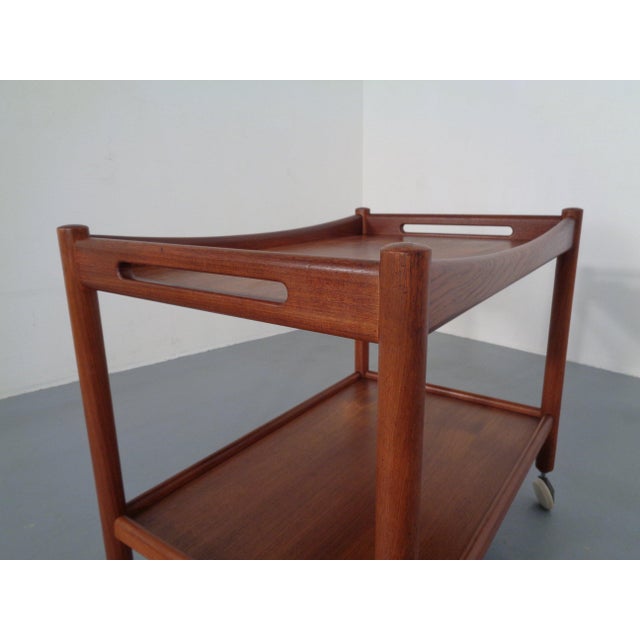 Teak Tea Cart by Hans J. Wegner for Andreas Tuck, Denmark, 1950s For Sale - Image 13 of 18