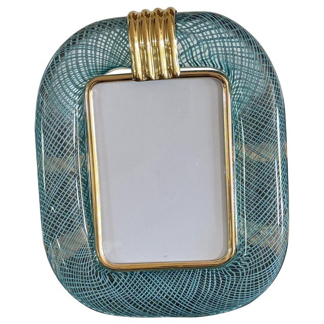 Blue Murano Glass Photo Frame with Filigree, 2000s For Sale - Image 13 of 13