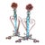 Tall Antique French Floral Tole Andirons For Sale