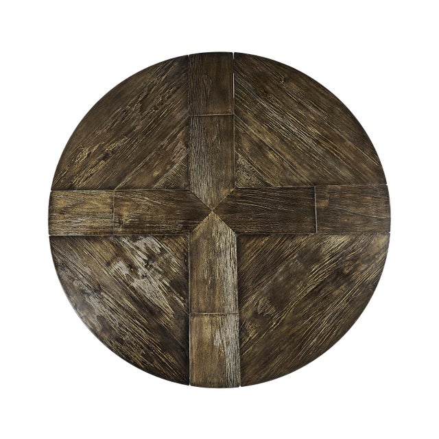 Round Expanding Dining Table With Self-Storing Leaves. Round Pedestal Jupe Dining Table or Kitchen Table. For Sale - Image 10 of 13