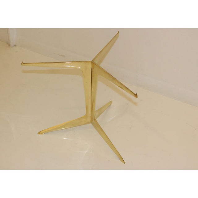 Modernist Italian Brass and Marble Side Table For Sale - Image 4 of 10