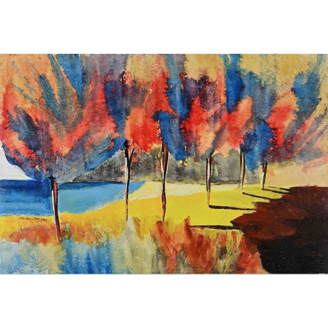 Landscape, Oil on Canvas, 1975 For Sale - Image 3 of 3