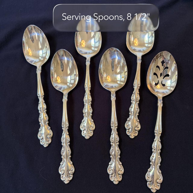 Modern Baroque (Silverplate 1969) by Oneida Silver, Community, 77 Pieces & Chest, Service for 13 For Sale - Image 9 of 11