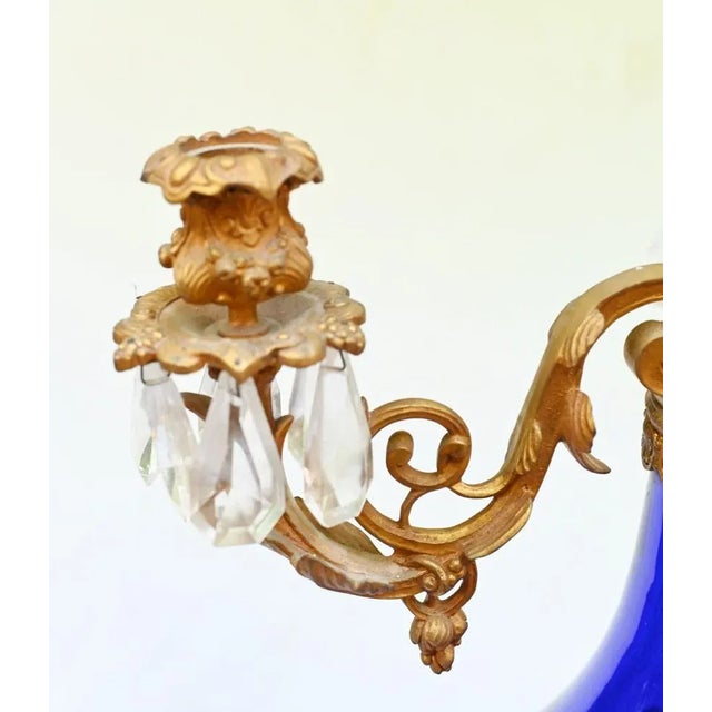 French Empire Glass Candelabras with Gilt Mounts, 1870, Set of 2 For Sale - Image 5 of 15